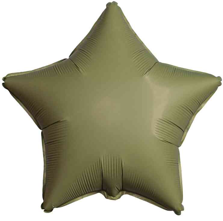 Шар фольга без рисунка 18"Fm звезда матовый Olive Green Оливковый