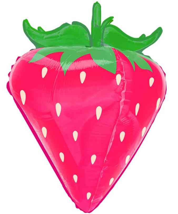 Шар фольга фигура Клубника объемная розовая 28" 71смВЗ