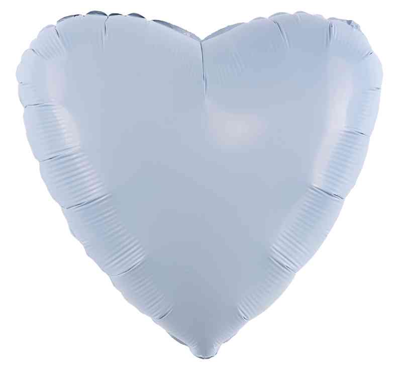 Шар фольга без рисунка 18"AG сердце пастель Небесное 1204-1712