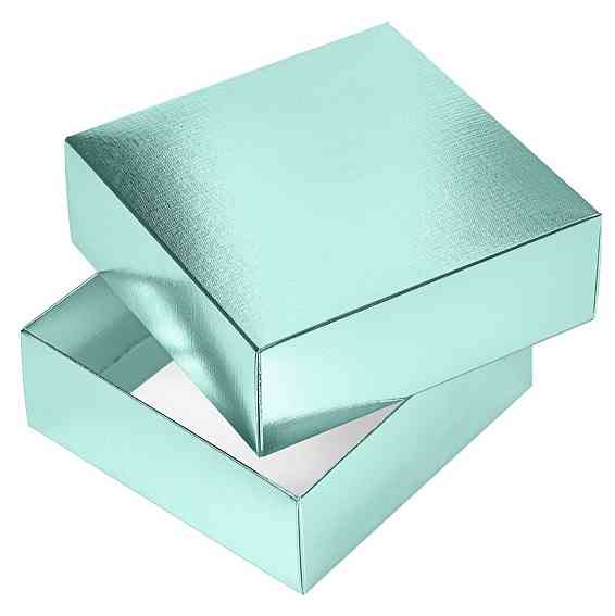 Коробка сборная квадрат 18х18х6,5см METALLIC Мята