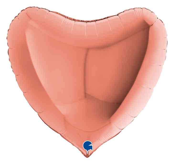 Шар фольга без рисунка 36"GR сердце металлик Розовое Золото
