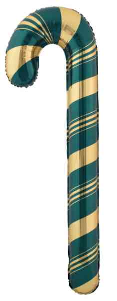 НГ Шар фольга фигура Леденец трость (надув воздухом) ЗеленыйЗолото 29" 74смFL (упак)