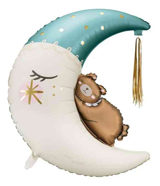 Шар фольга фигура Мишка на луне 26" 67смPD (упак) (медведь)