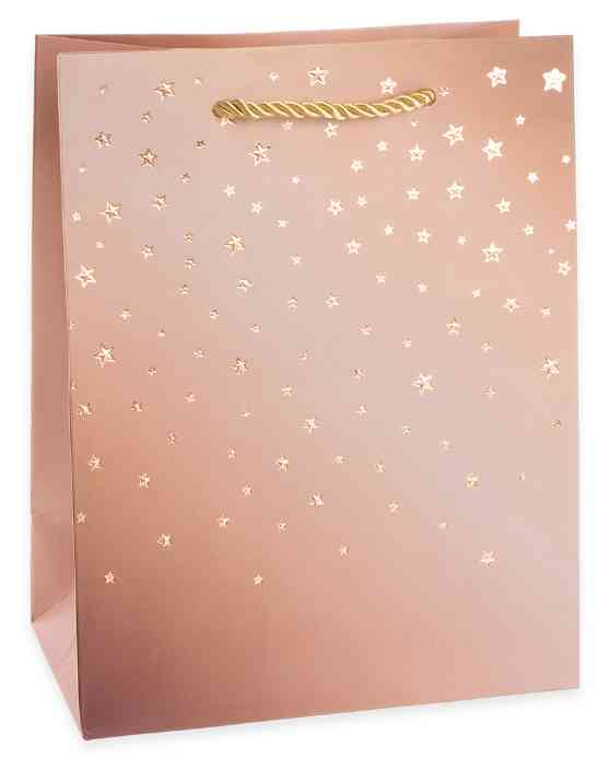 Пакет бумажный L 26х32см Звездное сияние Дизайн №3 Металлик