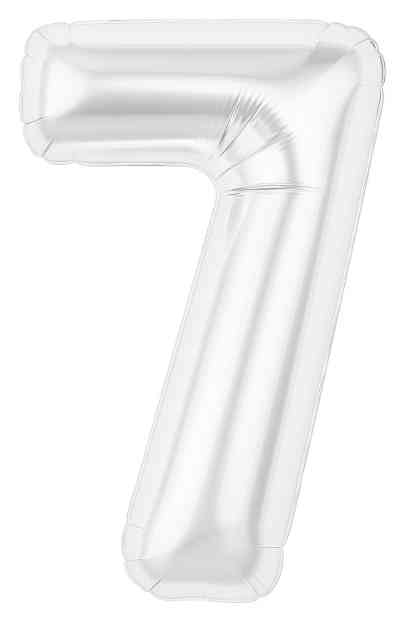 Шар фольга Цифра 40" AG Slim Белый блеск "7" (упак)