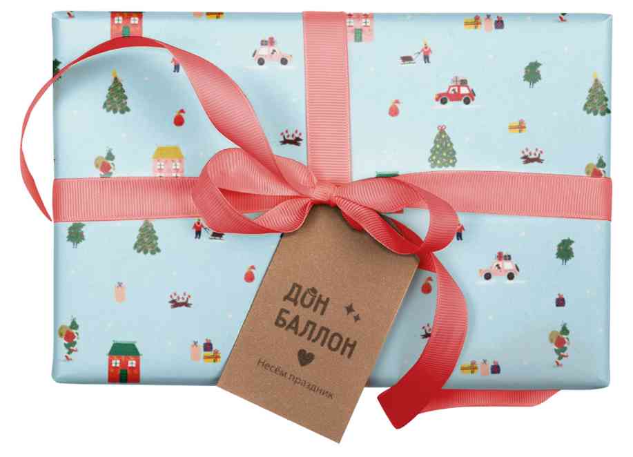 НГ Коробка прямоугольник 28х18х12см Новогоднее настроение