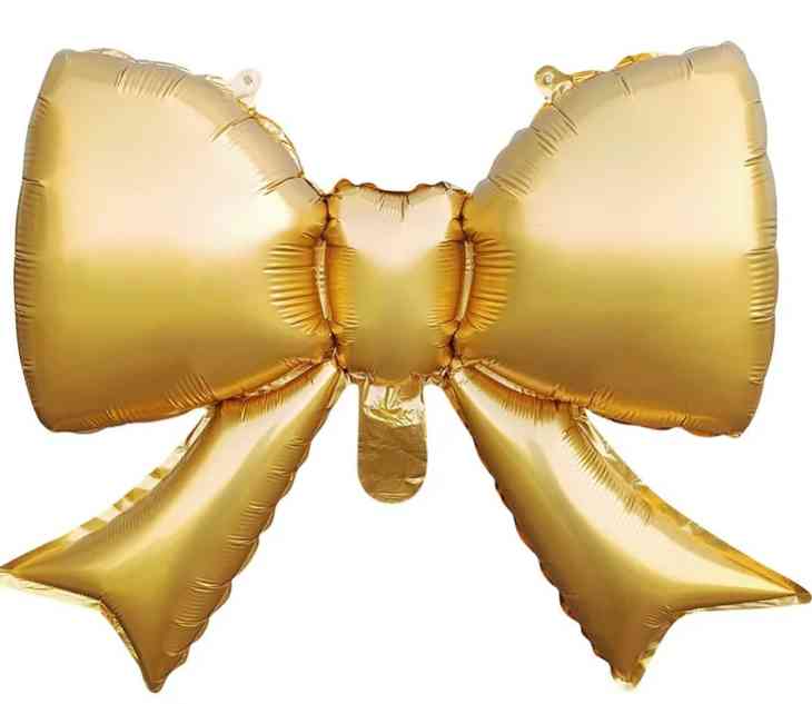 Шар фольга фигура Бант золото 39" 98смАА (упак)