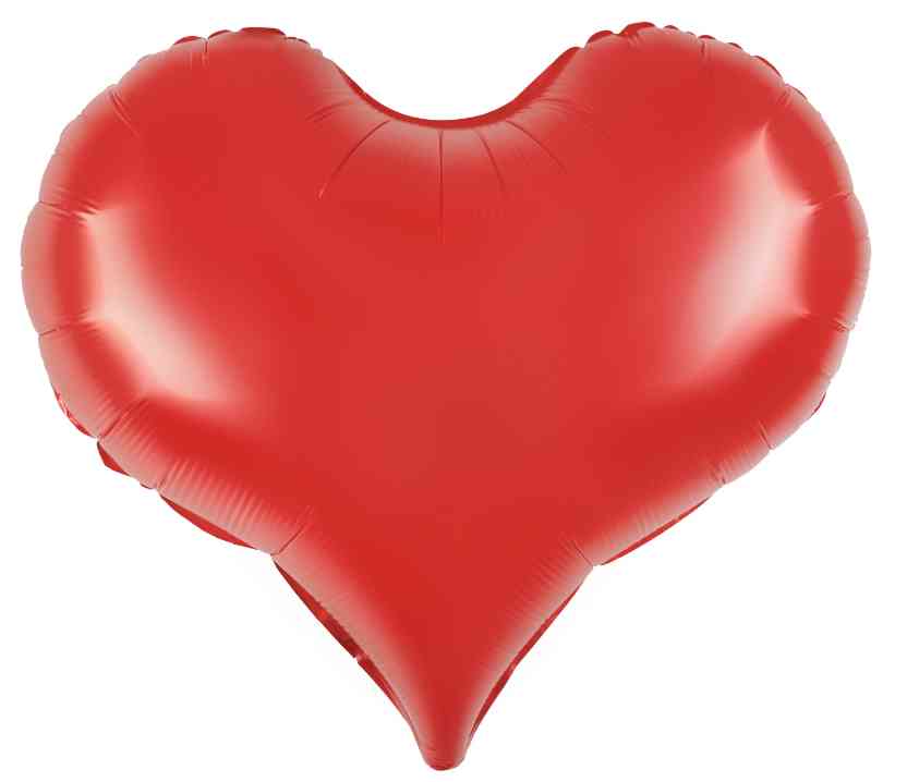 Шар фольга без рисунка 24"FL Сердце Люкс Металлик Красный
