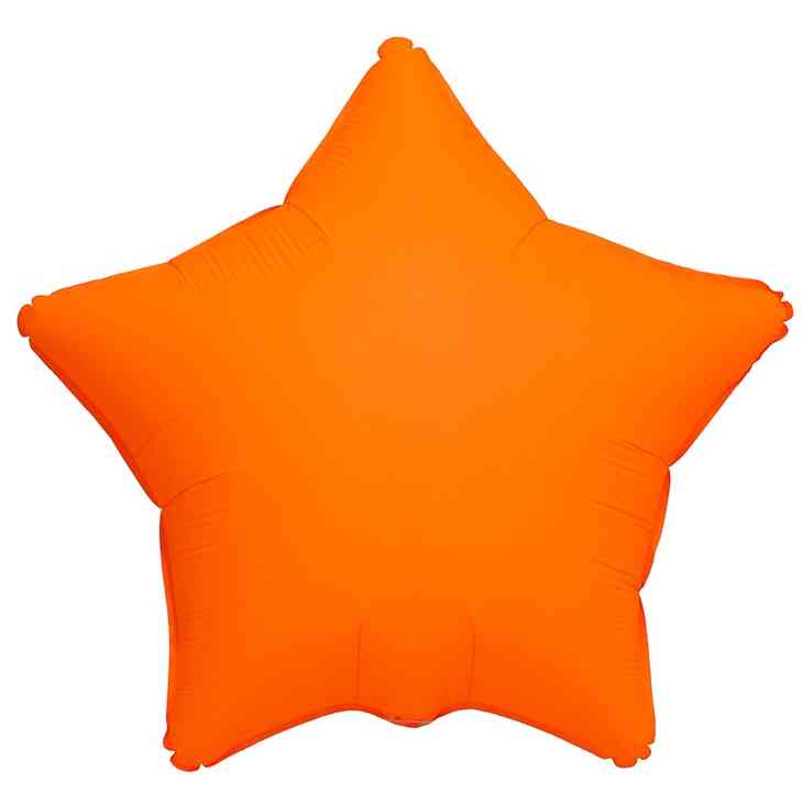 Шар фольга без рисунка 18"ВЗ звезда Неон Оранжевый Orange