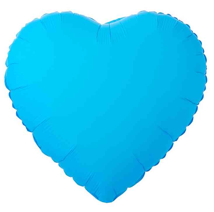 Шар фольга без рисунка 18"ВЗ сердце Неон Голубой Blue