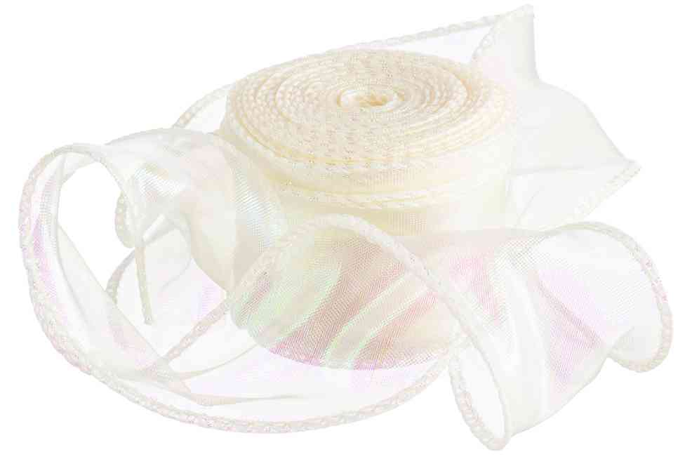 Лента Органза с леской 4х9,14м Кремовый жемчуг Хамелеон