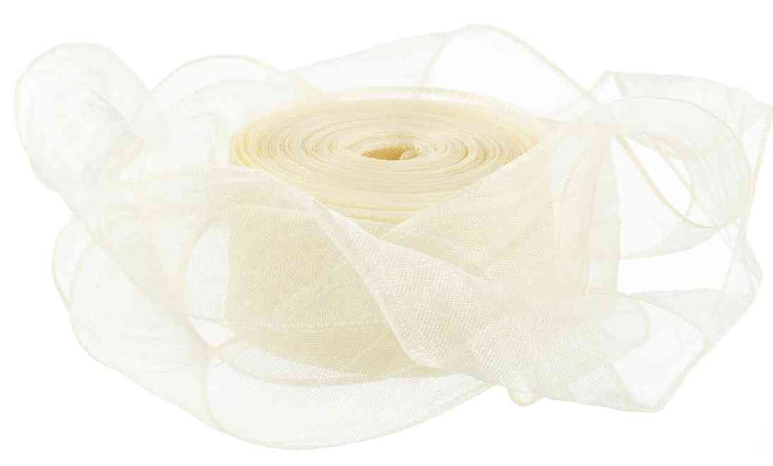 Лента Органза 25х9,14м Нежная грация Кремовый