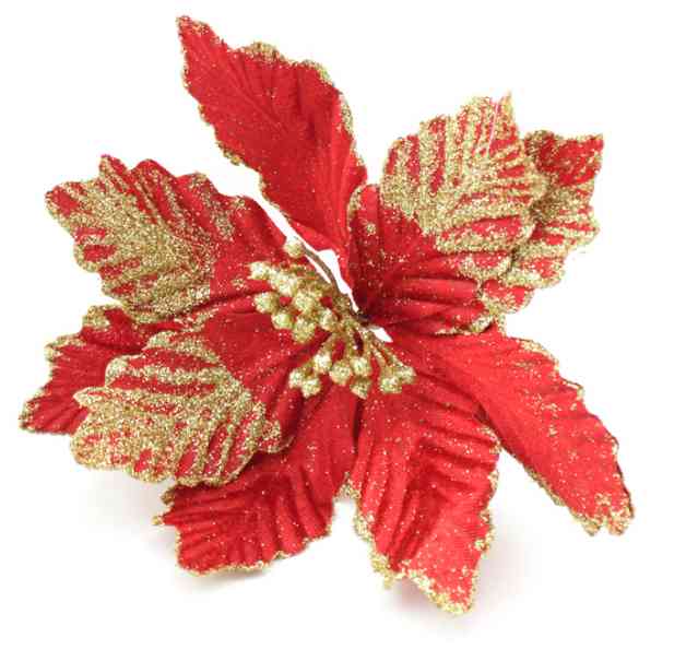 НГ Декоративное украшение Пуансеттия Роскошь Красная ВС