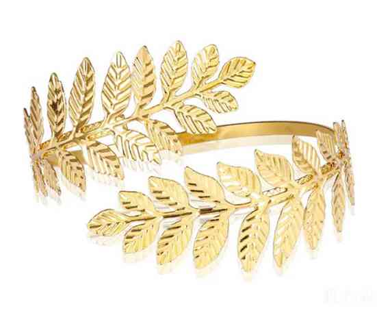 Карнавальный аксессуар Браслет металлический Афины Греческие Листья Золотой ВП