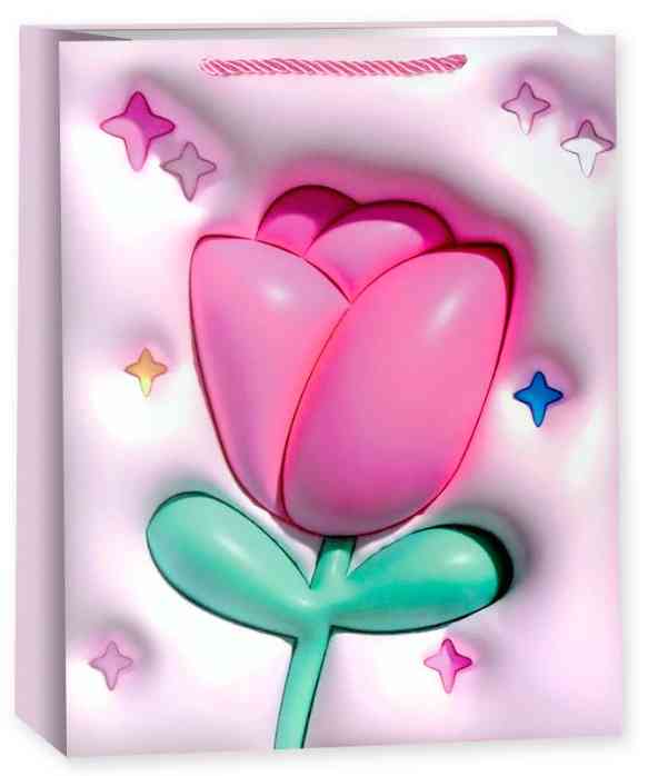 Пакет бумажный L 26х32см Тюльпаны Дизайн №2