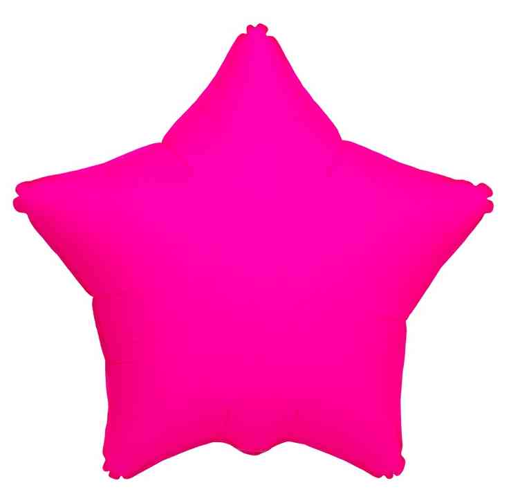Шар фольга без рисунка 18"ВЗ звезда Неон Фуксия Fuchsia