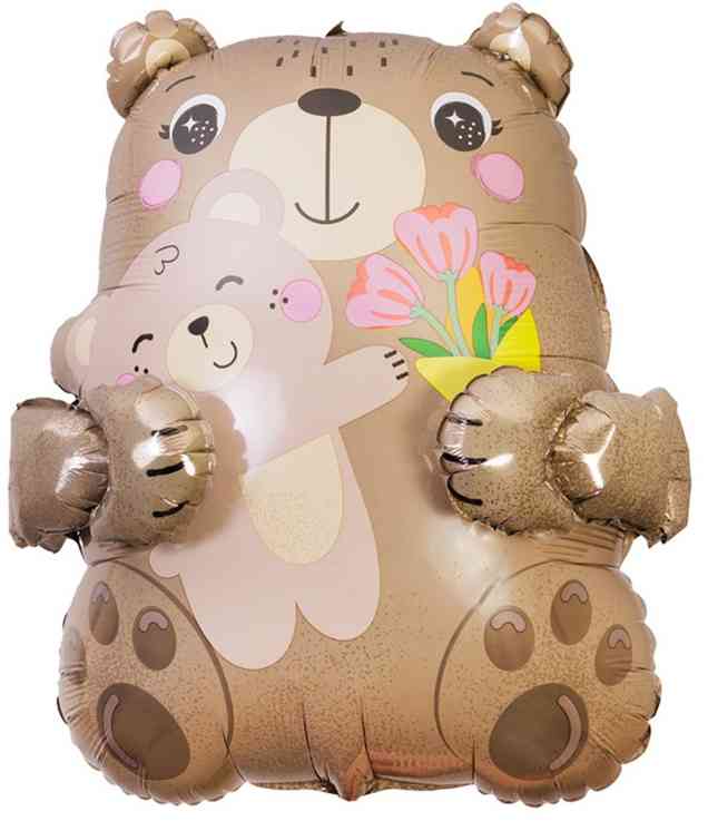 Шар фольга фигура Мишки Мама и малыш 24" 60см An (упак)