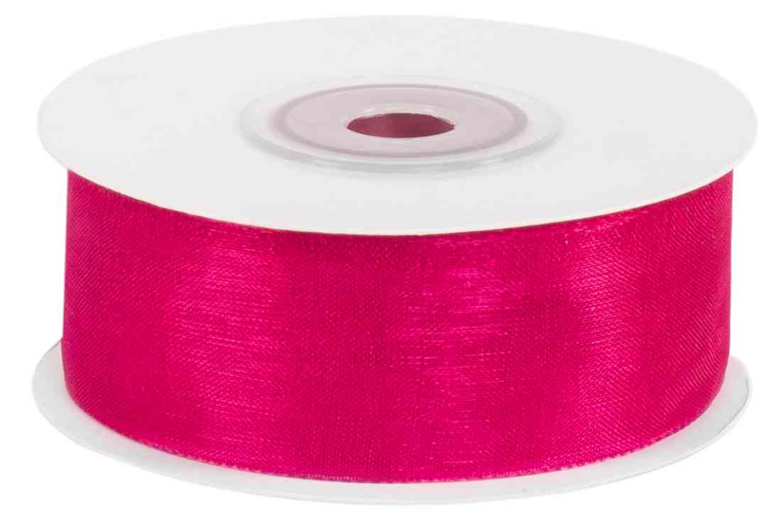 Лента органза 2,5х22,85м Фуксия