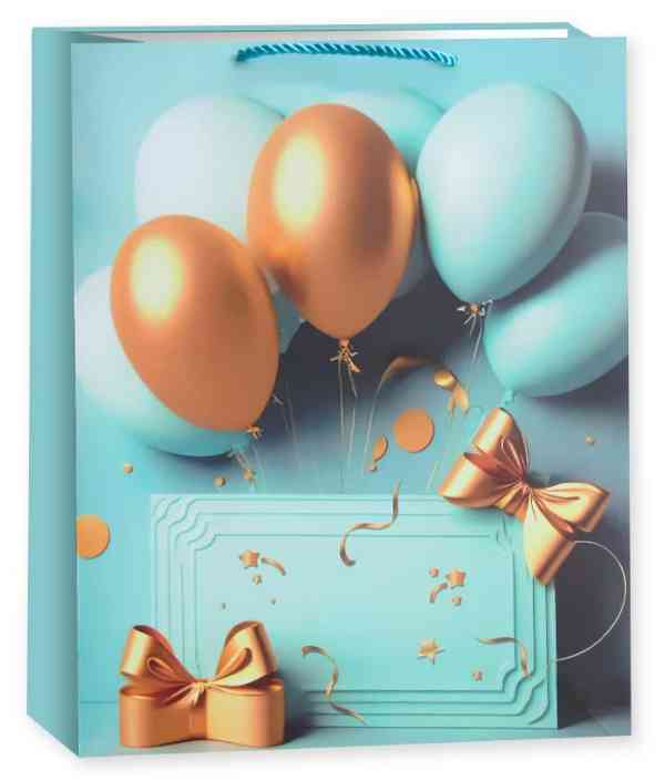 Пакет бумажный XL 31х40см Праздничные шары Дизайн №4