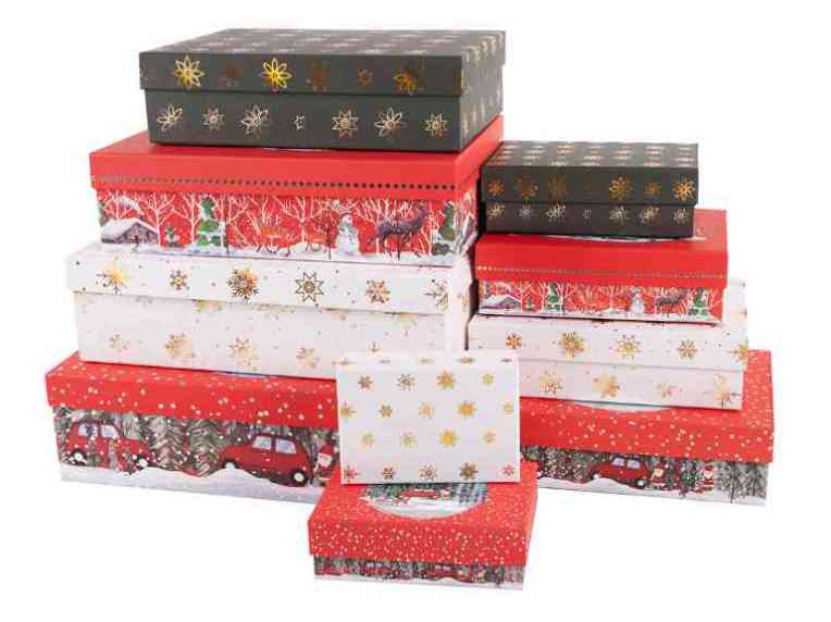 НГ Коробка прямоугольник 35х25х10см Пора подарков Ассорти Металлик