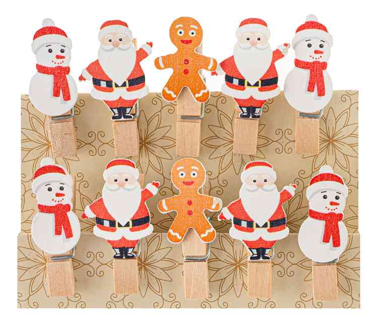 НГ Прищепки декоративные Новый Год (уп10) ВВ