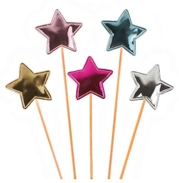 Пики для канапе дерево Звезда Ассорти Металлик 12см (уп5) ВВ
