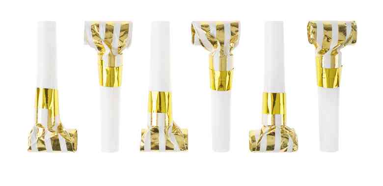 Язык-гудок Полосы БелыйЗолото Металлик (уп6) ВВ