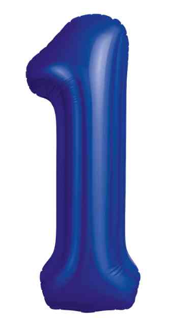 Шар фольга Цифра 40" AG Slim Полуночно-синий "1" (упак)