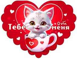 Открытка мини сердце Тебе от меня (20шт)