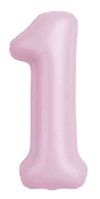 Шар фольга Цифра 40" AG Slim Зефирный "1" (упак)