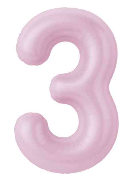 Шар фольга Цифра 40" AG Slim Зефирный "3" (упак)