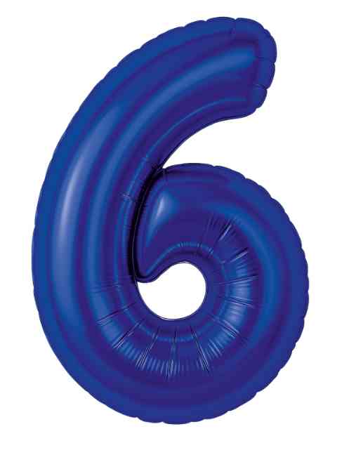 Шар фольга Цифра 40" AG Slim Полуночно-синий "6" (упак)