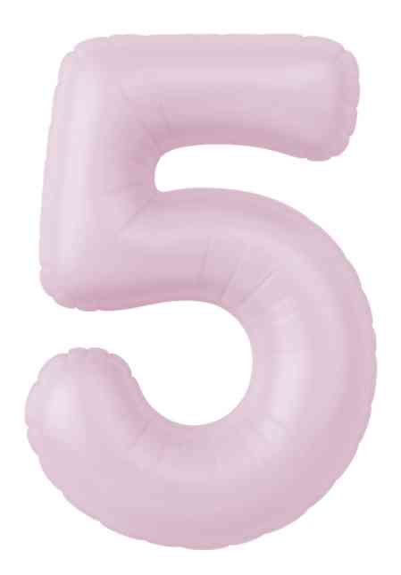 Шар фольга Цифра 40" AG Slim Зефирный "5" (упак)