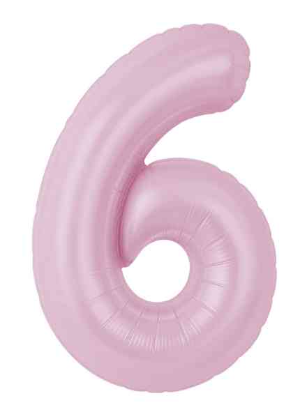 Шар фольга Цифра 40" AG Slim Зефирный "6" (упак)