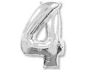 Шар фольга Цифра 40"Fm Серебро "4" 1207-3066