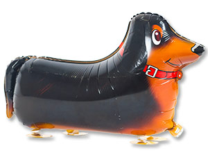 Шар фольга фигура AIR Собака Такса 28" 72см ВЗ