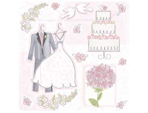 Тарелки бумажные 250 мм, 8 шт. Свадьба Romantic