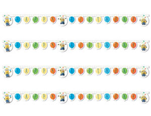 Гирлянда буквы 220см Happy birthday Миньоны Шарики