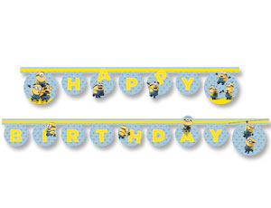 Гирлянда буквы 220см Happy Birthday Миньоны