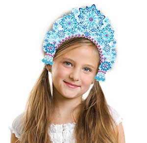 Кокошник бумажный из снежинок (10шт)