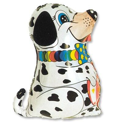 Шар фольга фигура Собака Далматинец сидячий в профиль 60х51см 47л 20"х24" Fm