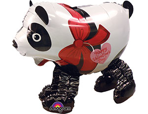 Шар фольга фигура AIR Панда с бантом красным 24" 60см An