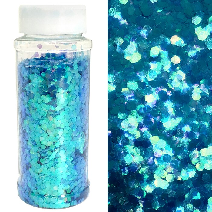 Блёстки 90 г, шестиугольники Конфетти, голубые