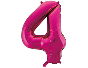 Шар фольга Цифра 40"/ВЗ Фуксия "4" (142л)