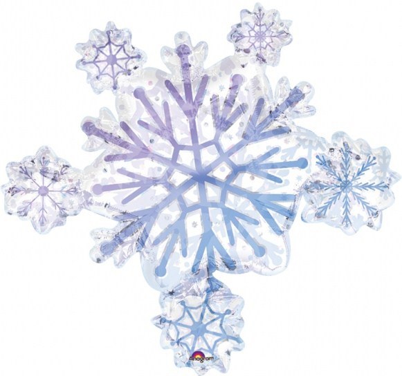 Шар фольга фигура Снежинка 90л
