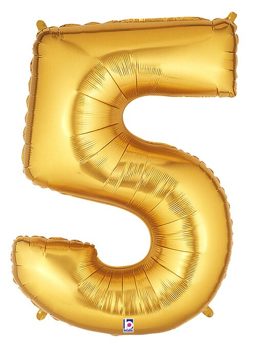 Шар фольга Цифра мини Bt "5" золото