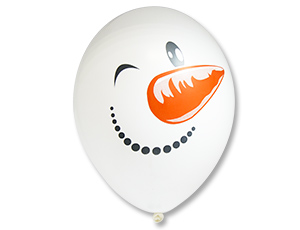 Шар латекс с рисунком 14"/Bb пастель Снеговик 2цв (50шт)