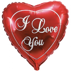 Шар фольга 18''/Fm сердце I LOVE YOU Любовь красное