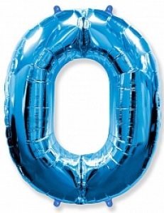 Шар фольга Цифра 40''/Fm Синяя Blue "0"
