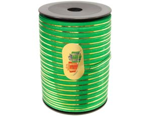 Лента бобина 5ммх250м с золотой полосой Зеленая